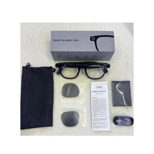 CY01 Smart glass with 12MP 4K HD Camera Picture Video Al Translation Voice Assistant Chatgpt ENC Bluetooth Call Music Unisex Glass 2 lens