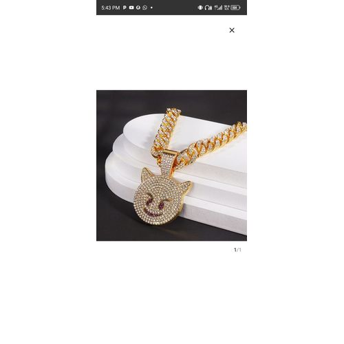 ICED GOLD LINK CHAIN AND PENDANT