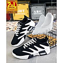 2 In 1 Elegant Designer Athletic Sneakers &amp; Ankle Socks Set- V2
