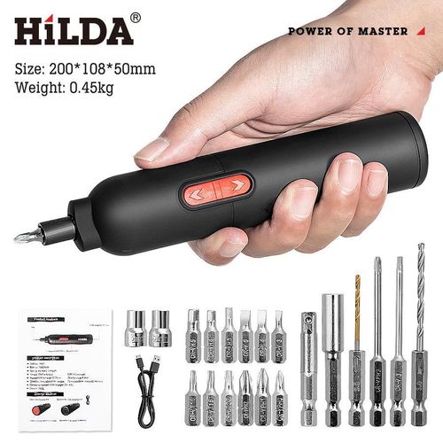 21-Piece Electric Screwdriver Set, Multi-Function Compact Home Repair Tool Kit