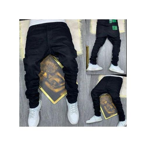 Plain Stock Black Jean For Men