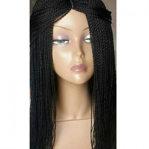 Braids Wig With Net Closure - Color: Black (22 Inches)