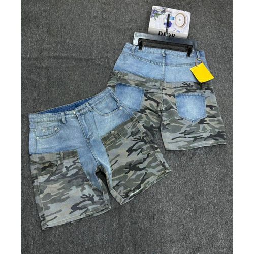 Distressed Denim Shorts Jeans - Gray