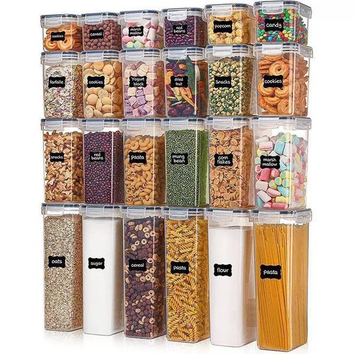 24-Piece Airtight Food Storage Container Set – BPA-Free Kitchen Pantry Organizers (6 Small, 6 Medium, 6 Large, 6 Tall)
