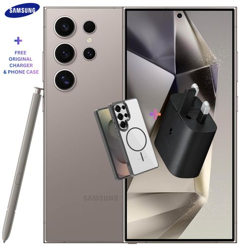 Galaxy S24 Ultra 5G, 512GB/256GB - 12GB AI Smartphone, 200MP, 100x Zoom Cameras, Fast Processor, Long Battery Life, Edge-to-Edge Display, S Pen - With Protective case & Charger Adapter