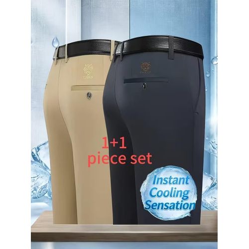 2 IN 1 Men Smart Quality Grey, Brown Trouser (Men's Quality Plain Suit Trouser)