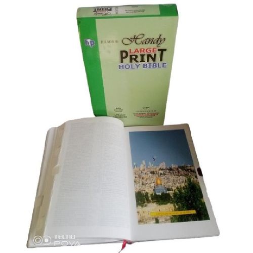 KJV Giant Print Center-Column Reference Bible-Thumb index with 53,000 Cross References, Leathersoft, Red Letter, Comfort Print