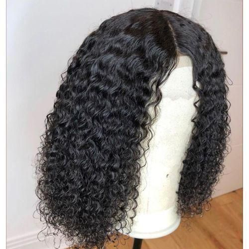 Kinky Water Curly Wig T frontal natural color 10 inches