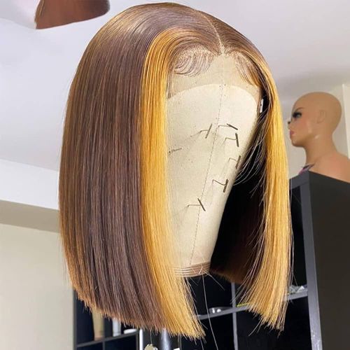 Remy Hair Wig with Baby Hair Short Bob Hair Lace Front Wigs Pre Plucked Density Glueless Lace wig