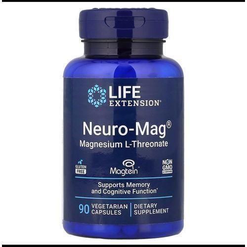 Neuro-Mag Magnesium L-Threonate, Memory Health, Quick Thinking, Cognitive Health Support, Vegetarian, Non-GMO, 90 Vegetarian Capsules (144 mg from 2000 mg Magtein magnesium L-threonate
