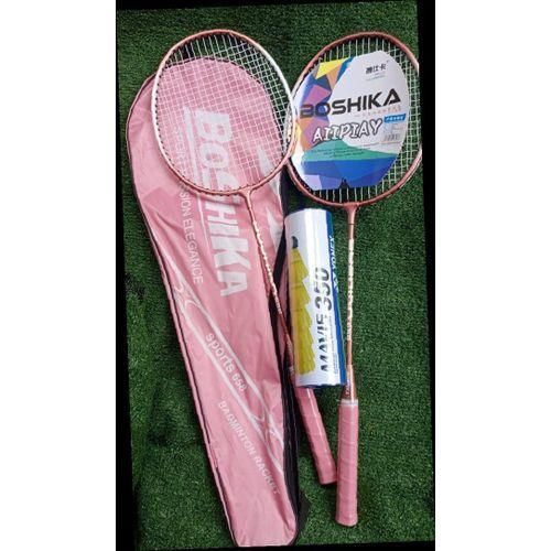 Badminton racket with shuttle cork