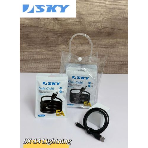 SK-15 Lighting(iPhone)USB Data Cable – 5A Fast Charging, 1 Meter, Black 10pcs a park