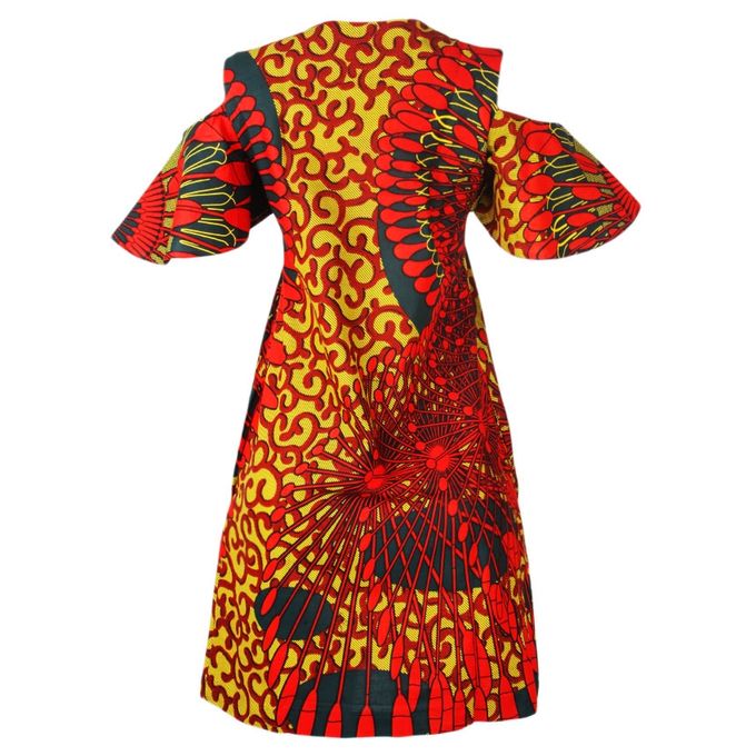 Loam Ankara Cold Shoulder Midi Dress- Multicolour | Buy online ...