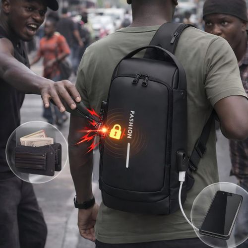Secure Anti-Theft Backpack with USB Charging & Combination Lock