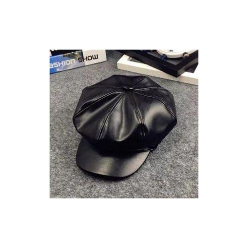 Quality Leather Face Cap For Unisex-Black