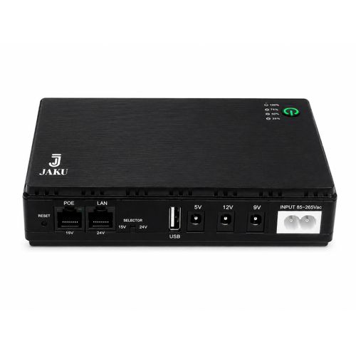 JAKU DC UPS Mini UPS Backup Power Supply for WiFi Router, Modem, CCTV Camera & ONU - 5V/9V/12V/15V/24V Output - Intelligent Power Backup