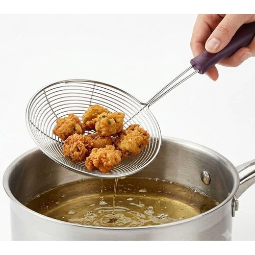 Stainless Steel Frying Strainer Spoon Skimmer Oil Filter Colander - 1pc