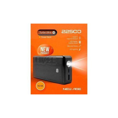 New Age 22500 Mahh Power Bank Digital +Torchlight Turbo Ultra 10