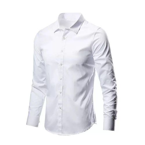 Men Corporate Quality Plain Long Sleeve WHITE Shirt