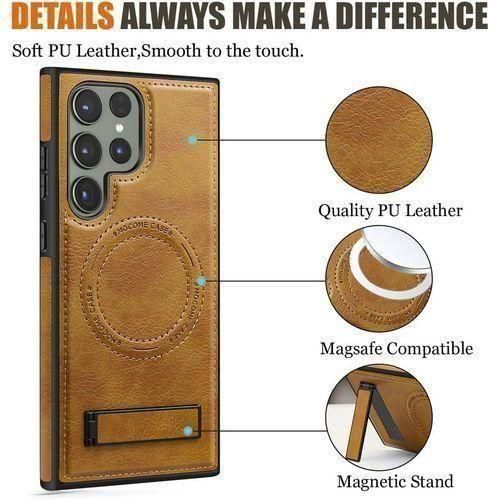 Samsung Galaxy S24 Ultra leather case with magsafe and stand