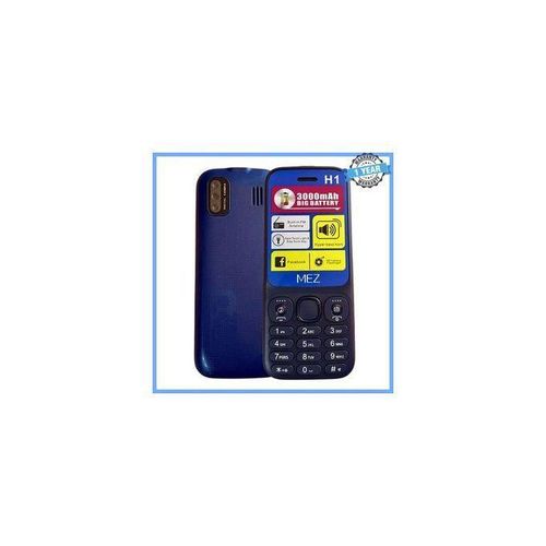 H1 Wireless FM, Torchlight, Dual SIM Mobile - Blue