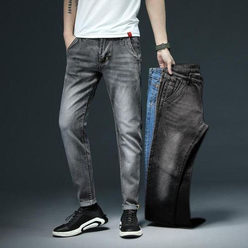 3 In 1 Men Stretch Skinny Denim Jeans - Ash, Black & Sky Blue