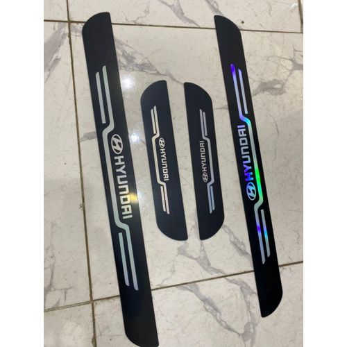 Premium Quality Hyundai Door entry Strips - Black and Neon