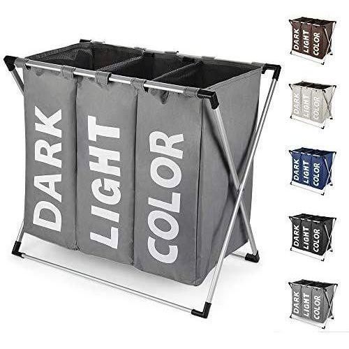 3 Sections Portable Laundry Bag