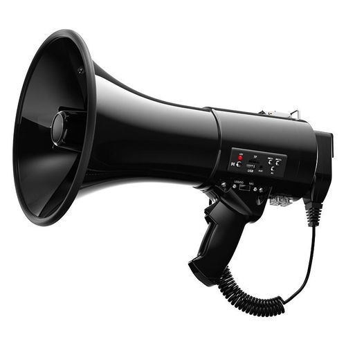 Megaphone Powerful Bullhorn w/USB Port, Siren Alarm Super Loud Sound Handheld Portable for Coaches Directors Safety Cheer Outdoor Use