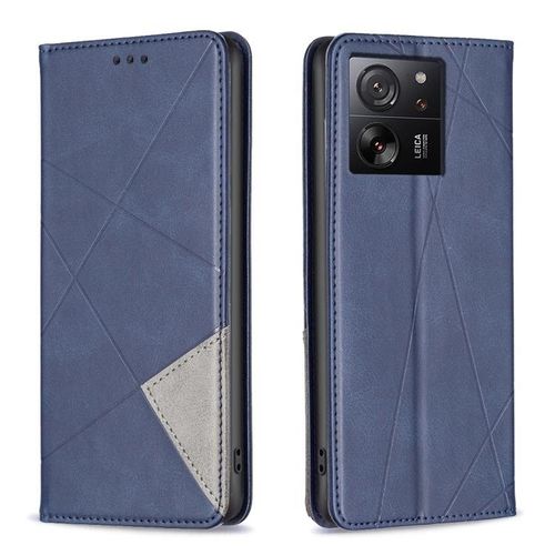 MI 13t Quality Leather Flip Case -Blue