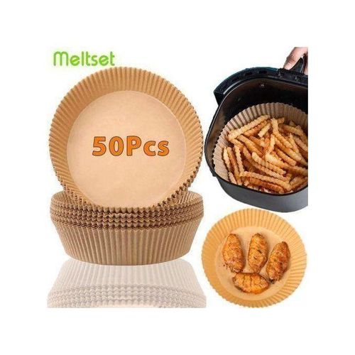 50Pcs Air Fryer Disposable Paper Liners, Round 160mmX45mm