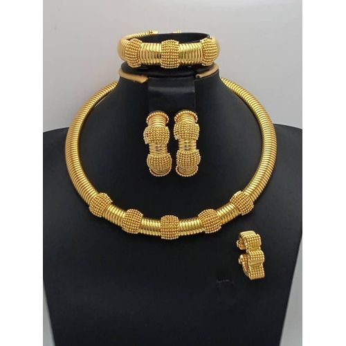 Regal Dubai-Style Silver & Sparkling Zirconia 4-Piece Matching Jewelry Collection