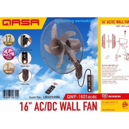 Solar power 16-Inch AC/DC Wall Fan