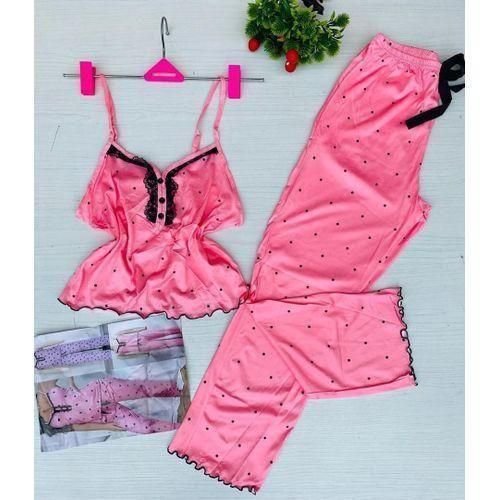 SET LADIES NIGHT WEAR- SLEEVE, TROUSER