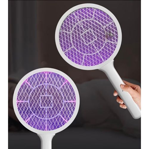 Handheld Electric Mosquito Swatter Mosquito Killer, USB Charging, High-Efficiency Vertical Insect Killer, LED Night Light with Base, Dual-Mode Electric Shock Mosquito Killer, Indoor Mosquito Killer