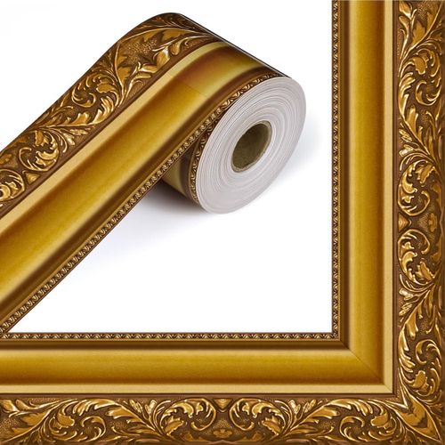 Vintage Gold Bulletin Board Border Die-Cut Straight Roll Photo Frame - 7.6cm x 10m