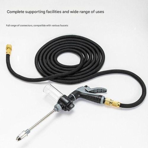 Retractable Hose High-Pressure Water Gun Suit for Car Wash Garden Watering Portable Car Cleaning Tools Three Spray Modes with Metal Joints Foam Home Car Washing Tool Garden Pressure Gun