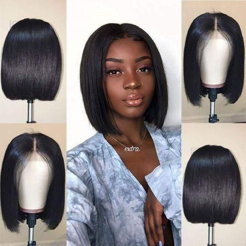 Synthetic wig Natural Virgin Hair Short Straight Closure Bob Wig