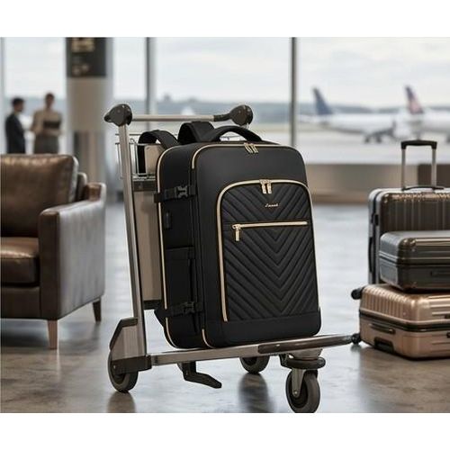 Backpack with Shoe Compartment, Student School Bag, Business Trip Laptop Bag, Waterproof Office Laptop Backpack, Outdoor Travel Bag, Duffel Laptop Backpack Bag, All-in-One Black & Gold Multi-Functional Backpack - Waterproof Work & Travel Bag.