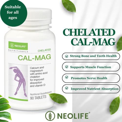 neolife Cal-Mag: Premium Chelated Cal Mag with 500 IU Vitamin D3 - 90 Tablets