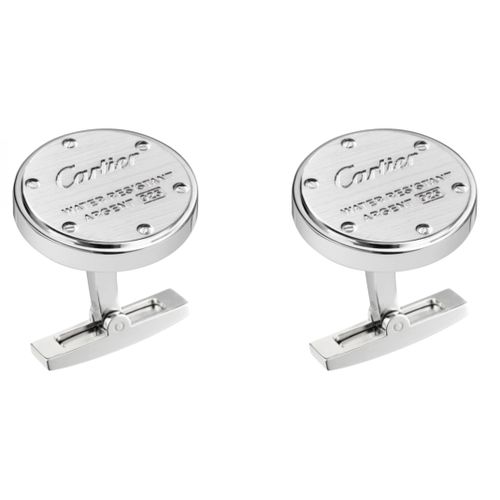 Men's Cute Silver Circle Cufflinks