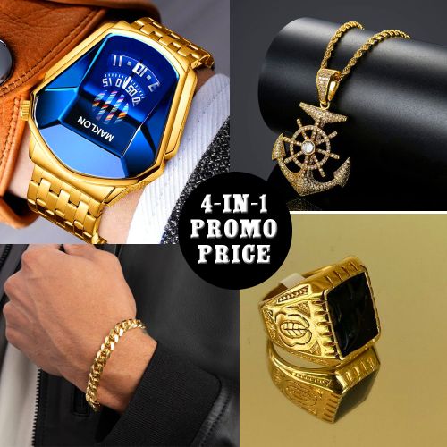 Super Sophisticated Jagged Wristwatch BraceletRingNecklace For Big Boys