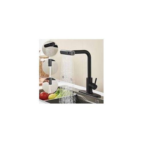Kitchen sink Faucets Pull out mixer tap Sprayer-black