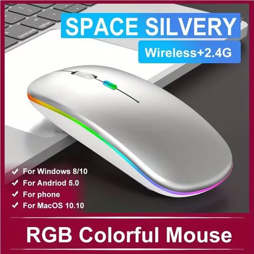 Rechargeable Wireless RGB Mouse – Ergonomic Silent Optical USB Mouse with Backlight for Laptop & PC