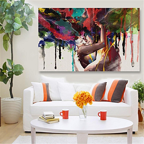 Generic 45x30cm Abstract Couple Canvas Painting Print Art 