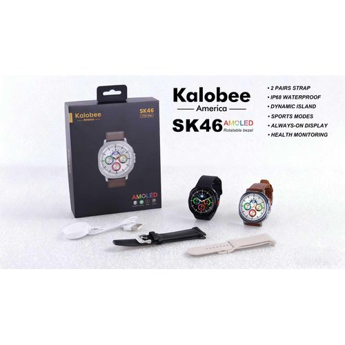 SK46 Multi-functional Smartwatch 1.43inch AMOLED Display With Rotatable Bezel Comprehensive Health Monitoring Fitness Tracking Bluetooth Calling Smart Notifications Ideal For Daily Use