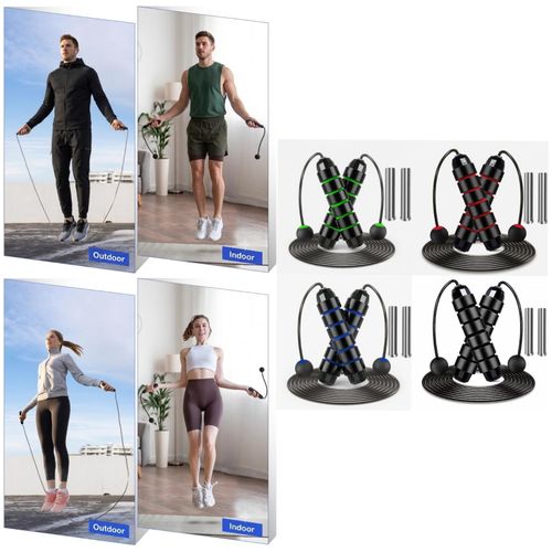 FITNESS AIM SKIPPING ROPE WITH LONG & SHORT CABLE + 2PCS OF REMOVABLE IRON BLOCKS WEIGHT