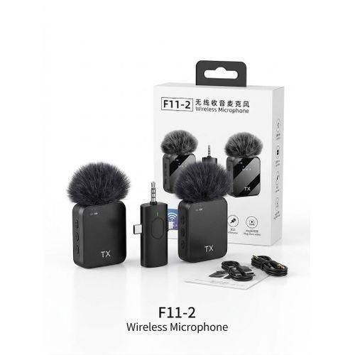 F11-2 Dual Wireless Lavalier Microphone - Professional Noise Reduction for Content Creation, YouTube, Vlog, Live & Interview