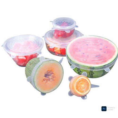 6pcs Reusable Silicon Lids/cover For Food, fruit, Bowl