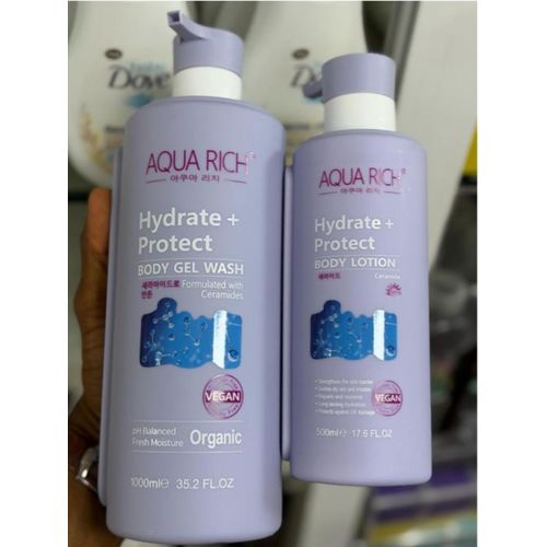 Aqua Rich Hydrate + Protect Body Gel Wash & Lotion